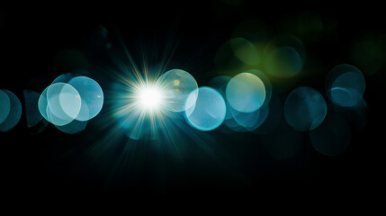 Lens Flare & Bokeh Effect on Black Background | Synthetic & Natural Light Visual | Stunning Lighting for Photography & Digital Art Design