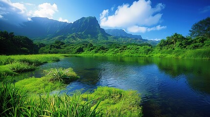 Fototapeta premium Stunning National Park Travel Background Picture: A Captivating Natural Escape. Discover the Beauty and Adventure.