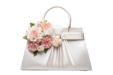 Elegant Bridal Clutch with Crystal Embellishments Isolated on Transparent Background