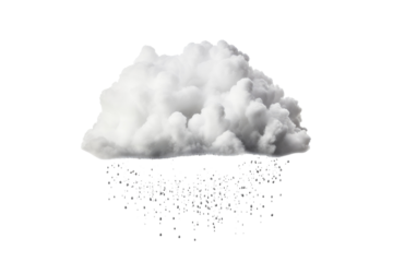 Overcast Rain Cloud with Steady Rain and High Contrast Isolated on Transparent Background