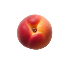 Obraz premium Top view of a ripe peach isolated on transparent background: vibrant, juicy, and fresh fruit symbolizing summer sweetness and organic health, perfect for food imagery