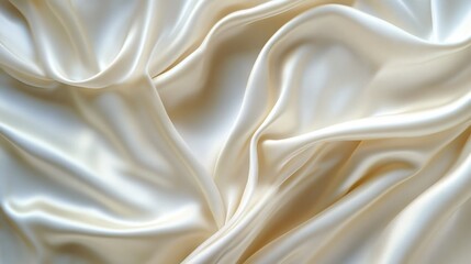 Obraz premium Smooth, flowing beige fabric with soft, elegant folds and subtle texture.