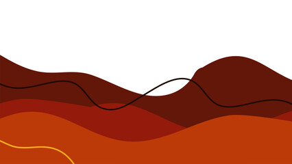 Second Abstract Orange gradient dark fluid shapes cover. Collection Horizontal backgrounds with different wavy shapes
