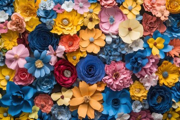 Vibrant floral background with colorful blooms