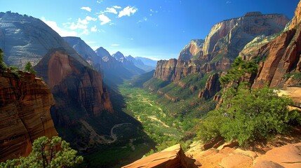 Fototapeta premium Stunning National Park Travel Background Picture: A Captivating Natural Escape. Discover the Beauty and Adventure.