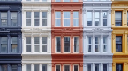 Fototapeta premium Colorful Row of Classical Architecture Houses