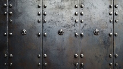 Fototapeta premium Metal texture with rivets background.