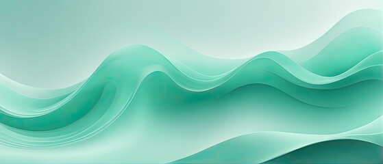 Fototapeta premium Abstract Mint Green Waves