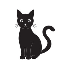 cat silhouette vector, black and white silhouette, vector and illustration
