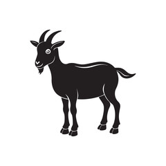 goat silhouette vector, black and white silhouette, vector and illustration