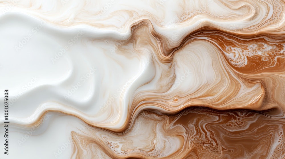 Poster this image features a soft flowing abstract texture in warm earthy tones of brown and cream, reminis
