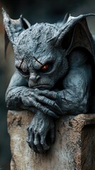 In a dimly lit crypt, the dark sorcerer whispers incantations, bringing ancient stone gargoyles to life as they crack and emerge from their pedestals.