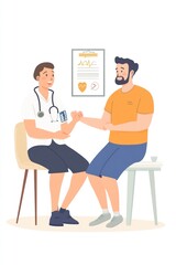 A doctor consulting with a patient, discussing health and wellness.