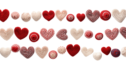 Knitted heart pattern border.