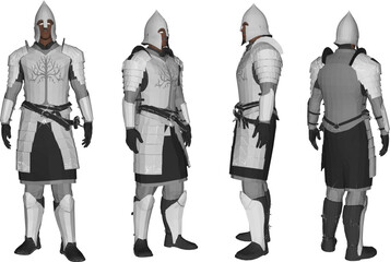 Vector sketch illustration design of warrior knight in armor of royal era