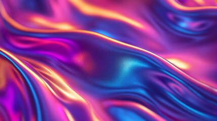 Fototapeta premium Fluid Abstract Hues of Pink Blue and Orange Waves and Light Reflections