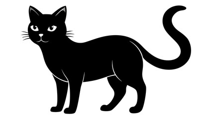 black silhouette of cat  