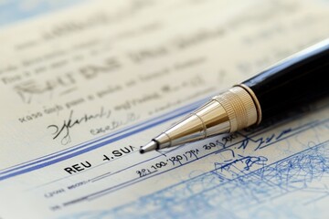 Signing a legal document with a pen