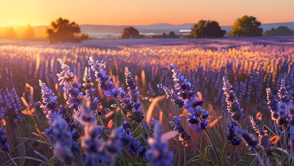 Naklejka premium sunrise in the field