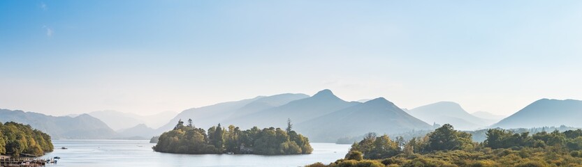 Beautiful tranquil view of the Keswick, Derwentwater, Lake District National Park of England