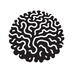 Coral Reef Silhouette Design - Under The Sea Plant Vector illustration in black and white - Marine Habitat Plants Clipart