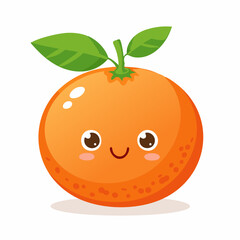 Tengerine Cute Cartoon Fruit Fresh Animation Kawaii Healthy Character
