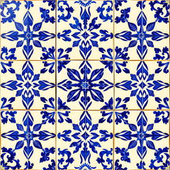 Portuguese azulejo tiles. Seamless pattern.