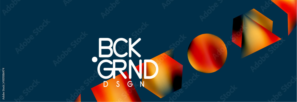 Poster neon color geometric shapes square triangle circle abstract background. vector illustration for wall