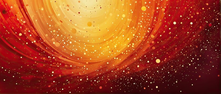 Abstract Golden Swirl with Sparks
