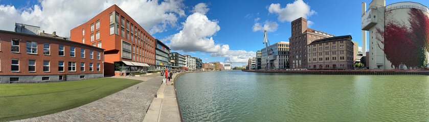 Panorama vom Hafen in Münster.