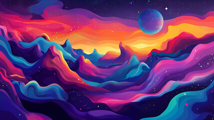 Abstract Colorful Background. Psychedelic Space Illustration. 