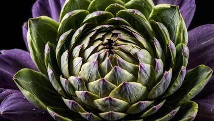 Fototapeta premium Close-up of artichokes on a wooden table