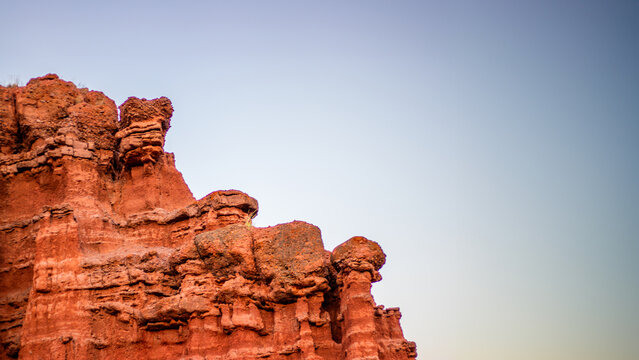 Narman Peri Bacalari ,Narman Fairy Chimneys in Erzurum, Turkey, stunning landscape with copy space, perfect for backgrounds