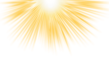 Glowing sun rays effects isolated on transparent background. Golden sunlight explode. Yellow shine glow light effect PNG. Sunshine effect with sparkle. Light sun for summer spring design elements
