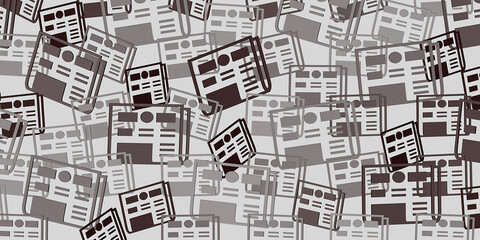 Pattern with newspaper. 3d render.