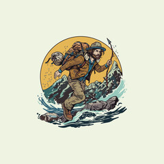 illustration of an adventurous man

