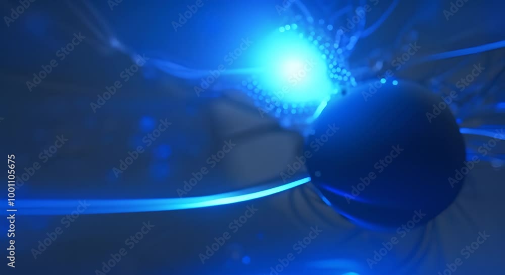 Poster electric blue orb a mesmerizing blue orb pulses with electric energy creating a dynamic and vibrant 