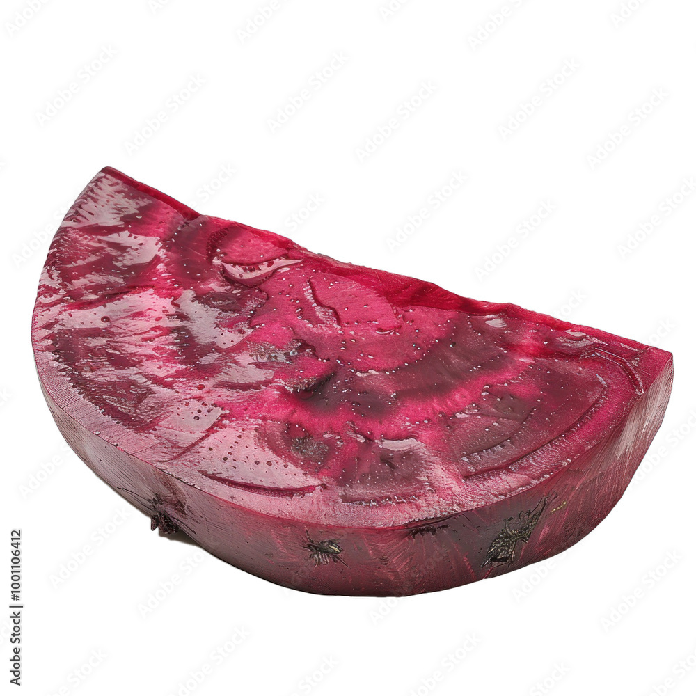 Poster single slice of beetroot showing its vibrant color and texture