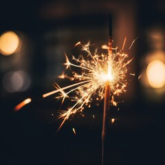 Fototapeta premium Sparkler in the Dark - A Celebration of Light