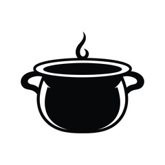 Cauldron silhouette vector.