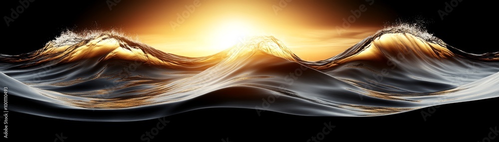 Poster abstract image of a bright light shining through clouds.