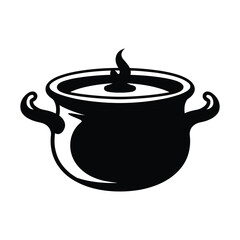 Cauldron silhouette vector.