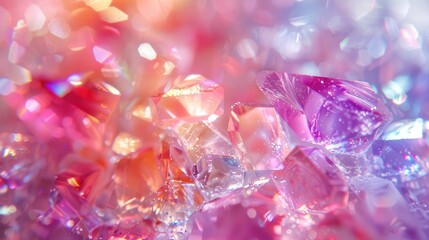 Crystal gemstones abstract background close up with bokeh effect, best for natural jewelry background.