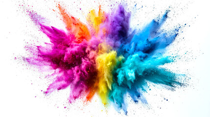 A bright splash of rainbow colors. The colors are bright, and this explosion seems to be a manifestation of creativity. The scene is energetic and dynamic. Stylish abstract background. A cool backdrop
