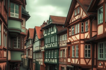 Fototapeta premium Charming historic town with half-timbered houses