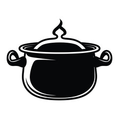 Cauldron silhouette vector.