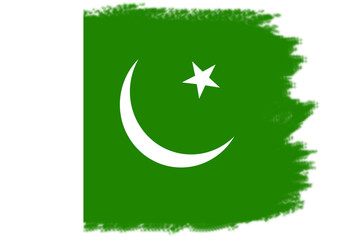 Flag Pakistan on brush 