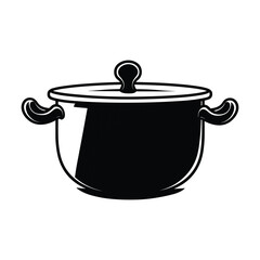 Cauldron silhouette vector.