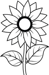 Cheerful Sunflower Vector Illustration for Nature Lovers and Graphic Artists
