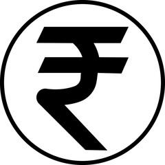 Rupee currency icon. Simple design in flat style vector for business and banking needs isolated on transparent background. INR currency sign. Coin symbol. Indian currency symbol vector illustration.
